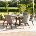 Maze Rattan Pacific Taupe 6 Seat Round Dining Set Grey
