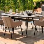 Maze Rattan Zest Taupe 6 Seat Oval Dining Set Taupe