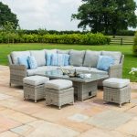 Maze Rattan Oxford Grey Corner Dining Set Grey