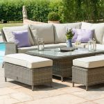 Maze Rattan Winchester Royal Natural Corner Dining Set Natural