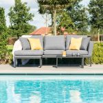 Maze Rattan Pulse Grey Chaise Sofa Set Grey