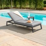 Maze Rattan Allure Grey Sun Lounger Grey