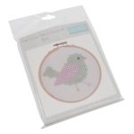 Bird Hoop Cross Stitch Kit Green
