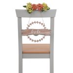 Bride and Groom Wooden Wreath Chairbacks Natural