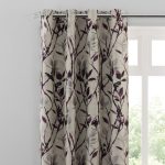 Zen Plum Jacquard Eyelet Curtains Plum Purple