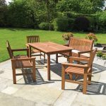 Kingfisher Tropicana Hardwood 6 Seat Dining Set Brown