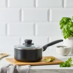 Essentials Aluminium 18cm Saucepan Black