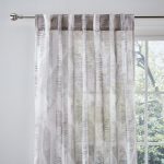 Textured Geo Grey Hidden Tab Top Single Curtain Panel Grey