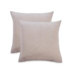 Pack of 2 Natural Supersoft Velour Cushion Covers Natural