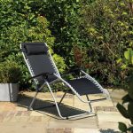 Kingfisher Black Set of 2 Reclining Sun Loungers Black