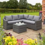 Rowlinson Bunbury Grey Rattan 4 Seat Corner Set Grey