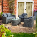 Rowlinson Bunbury Grey Rattan 4 Seat Sofa Set Grey
