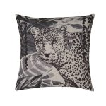 Mono Jungle Leopard Cushion Grey