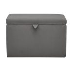 Monaco Velvet Ottoman Charcoal Charcoal