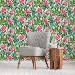 Tropical Rainforest Pink Wallpaper Pink