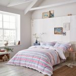 Joules Summer Fruit 100% Cotton Percale Duvet Cover Pink and Blue