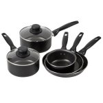 Essentials Aluminium 5 Piece Pan Set Black