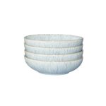 Set of Four Denby Halo Speckle Pasta Bowls Grey