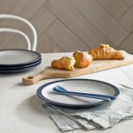 Set of Four Denby Elements Dark Blue Side Plates Blue
