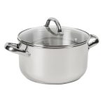 Essentials 24cm Stainless Steel Stock Pot Silver