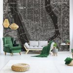 Manhattan Map Mural Black