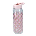 Pink and Gold Stripe Water Bottle Pink