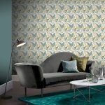 Sylvan Leaf Teal Wallpaper Teal (Blue)