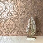 Luxe Rose Gold Damask Wallpaper Rose Gold