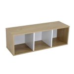 Rome Modular 3 Cube White and Oak Finish Floor Standing Shelving Unit Brown