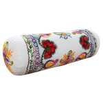 Paoletti Turin Ivory Embroidered Bolster Cushion Cream