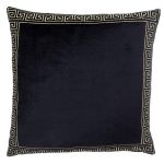 Paoletti Apollo Black Embroidered Cushion Cream