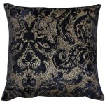 Paoletti Baroque Black Velvet Cushion Black