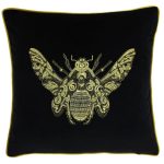 Paoletti Cerana Black Bee Velvet Cushion Black