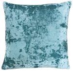 Paoletti Neptune Topaz Crushed Velvet Cushion Topaz (Blue)