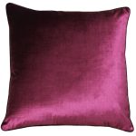 Paoletti Luxe Velvet Cranberry Cushion Cranberry (Red)