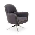 Zyla Velvet Swivel Chair – Grey Grey