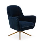 Zyla Velvet Swivel Chair – Navy Navy