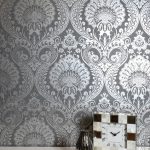 Luxe Gunmetal Grey Damask Wallpaper Gunmetal Grey