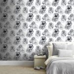Floral Bloom Mono Wallpaper Monochrome