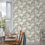 Painted Dahlia Green Floral Wallpaper Green