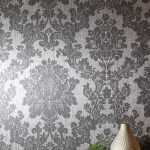 Textured Foil Silver Damask Wallpaper Silver