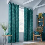 Clarissa Hulse Dill Blue Eyelet Curtains Lagoon (Blue)