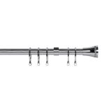 Diamante Trumpet Extendable Chrome Eyelet Curtain Pole Dia. 16/19mm Chrome