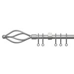Vienna Extendable Silver Eyelet Curtain Pole Dia. 16/19mm Silver