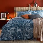 Winter Woods Midnight Blue Reversible Duvet Cover and Pillowcase Set Navy